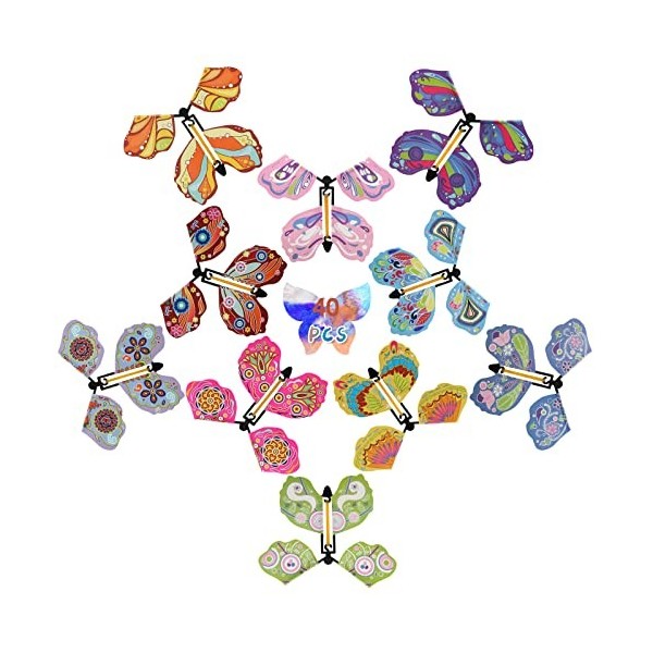 Allgut Flying Butterfly Toy, Magic Card Wind up Toy Helle Farben Schmetterlingskarte Surprise Geschenkkarte für Hochzeitsgebu