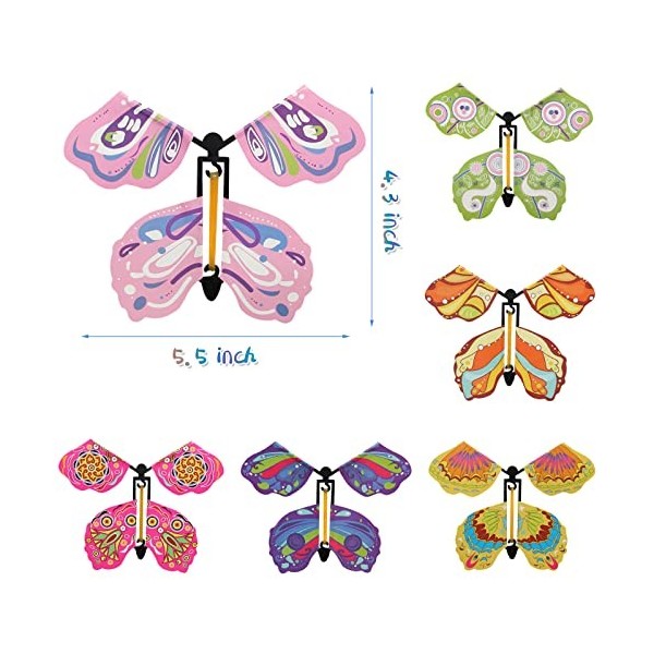 Allgut Flying Butterfly Toy, Magic Card Wind up Toy Helle Farben Schmetterlingskarte Surprise Geschenkkarte für Hochzeitsgebu