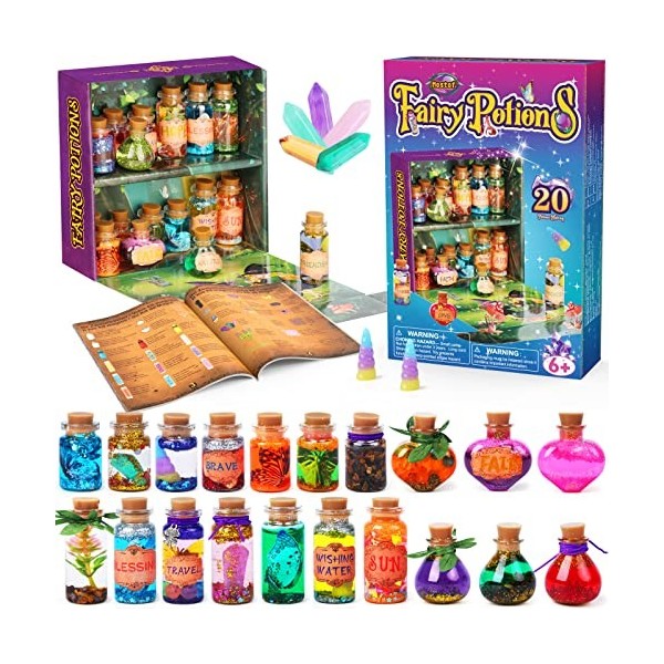 Mostof Rétro Kits de potions de fées pour enfants, Mélangez 20 potions  magiques avec Cristal d’énergie, Jouet artisanal cadea