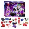 Dapuly Calendrier de lAvent de Noël, 24 pièces Magician Tricks Kit daccessoires pour débutant Magic Prop Performance Show C