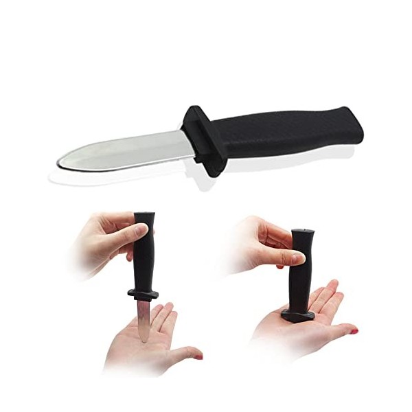CXAFQ Couteau à lame en plastique, rétractable pour tours de magie pour enfants et adultes, idéal pour la fête du fool, Hallo