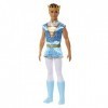 Barbie Ken Prince Poupée brune avec couronne dorée, tunique bleue et bottes de cavalier, conte de fées, Jouet Enfant, Dès 3 a