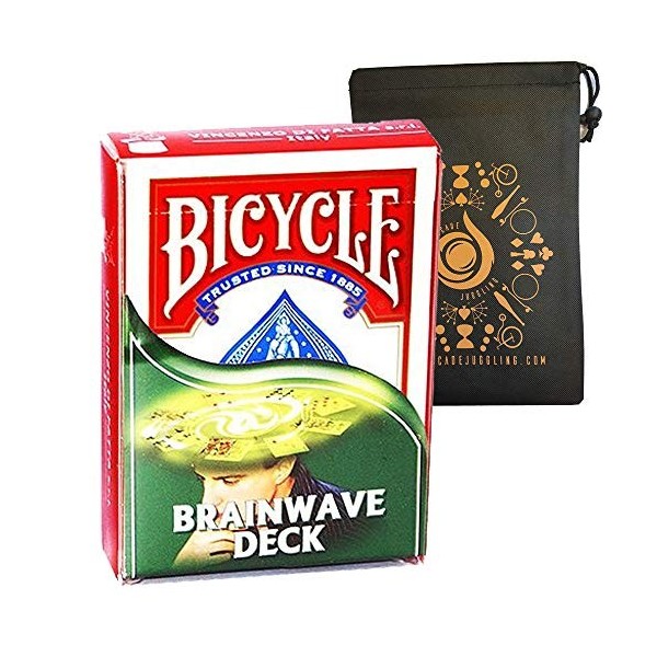 Bicycle Brainwave Deck – Magic Trick Deck – Facile à effectuer – Comprend un sac de rangement en cascade Red Tuck Box 