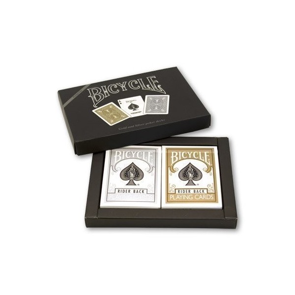 Bicycle Playing Cards - Gold and Silver Poker Decks, boxed set by United States Playing Card Company