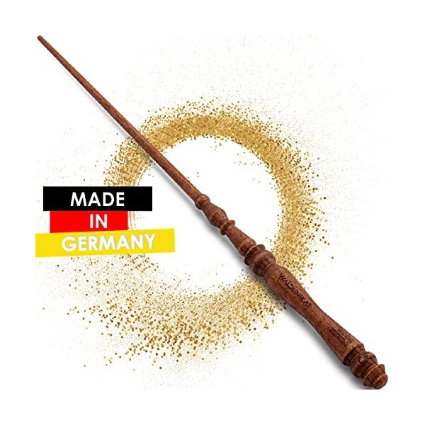 WALDUNIKAT Baguette magique en bois marron foncé – Fabriqué en Allemagne – Articles de fans, accessoires de costume de haute 