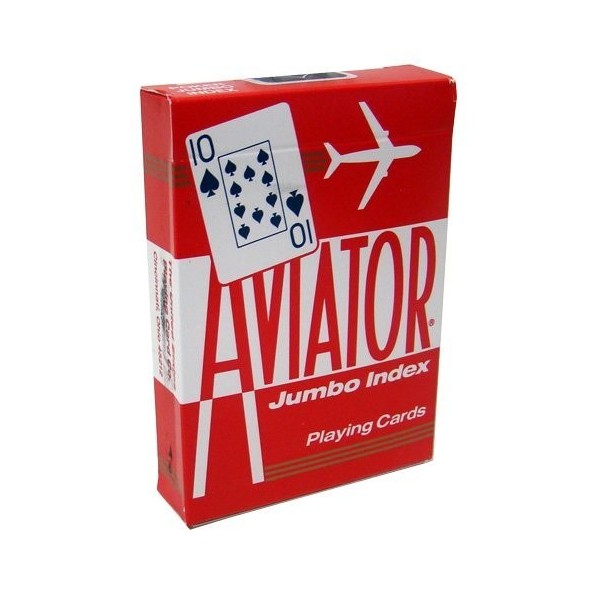 12 Decks Aviator Cards Red/Blue - Poker Size, Jumbo Index