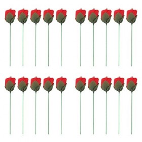 Zerodis Flamme Apparaissant Rose, 20 Pcs Feu Tour De Magie Flamme Apparaissant Fleur Professionnel Magicien Props pour Les Fê