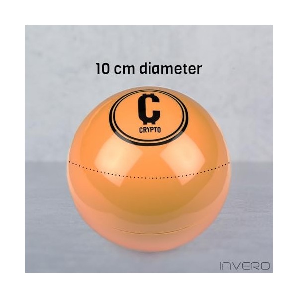 Invero Boule de décision en crypto-monnaie – Gadget de bureau idéal – Posez une question 10 cm de diamètre 