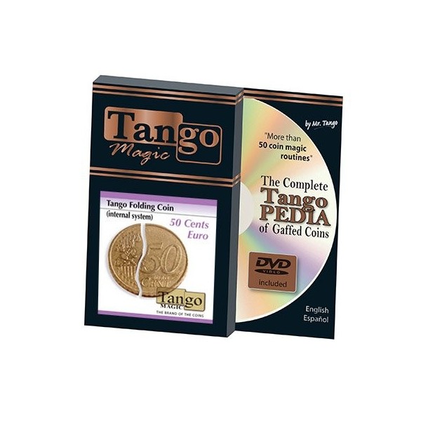 Folding Coin E0038 50 Cent Euro, Internal System w/DVD by Tango - Trick