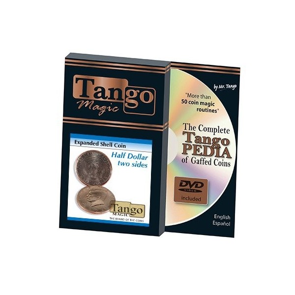 Expanded Shell Half Dollar Two Sided w/DVD D0006 by Tango - Trick
