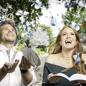 10 Cartes Papillons Volants + 10 Papillons Magiques Holographiques Scintillants Rainbow, spécial Fête, Anniversaire, Mariage,