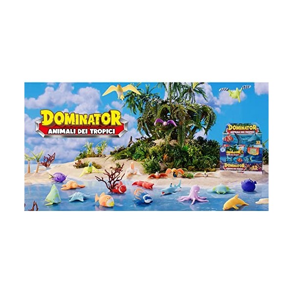 Sbabam s.r.l. Animaux des Tropiques Pack 3 sachets avec différents sujets. Dominator 3D Collection