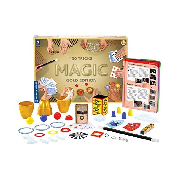 Thames & Kosmos , 698232, Magic: Gold Edition, 150 Tricks, Blow Your Friends and Family Away with These Amazing Magic Tricks,