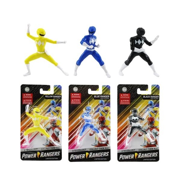 Toptoys2u Bargain Bundles Ensemble de 3 Mini Figurines Power Rangers en édition limitée de 2 à 2,5 Pouces de 6,5 cm - Rangers