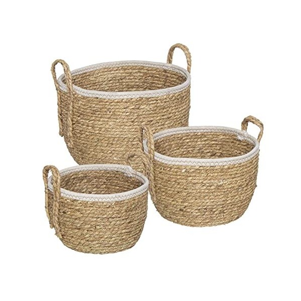 Lot de 3 paniers fil blanc