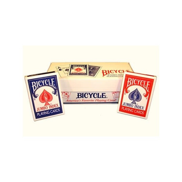 US Playing Card Company Bicycle Format Jumbo Index 6 Bleus / 6 Rouges 