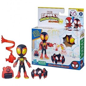 Marvel Spidey et Ses Amis Extraordinaires Web-Spinners, Figurine Miles Morales Spider-Man, Accessoire Toile