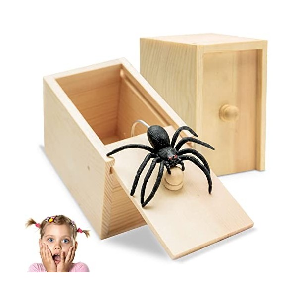 JIASHA 2PCS Boite Surprise Araignee,Boîte Araignée Boîte de Blague daraignée Spider Box Fausses Araignées Boîte Jouet Farce 