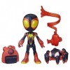 Marvel Spidey et Ses Amis Extraordinaires Web-Spinners, Figurine Miles Morales Spider-Man, Accessoire Toile