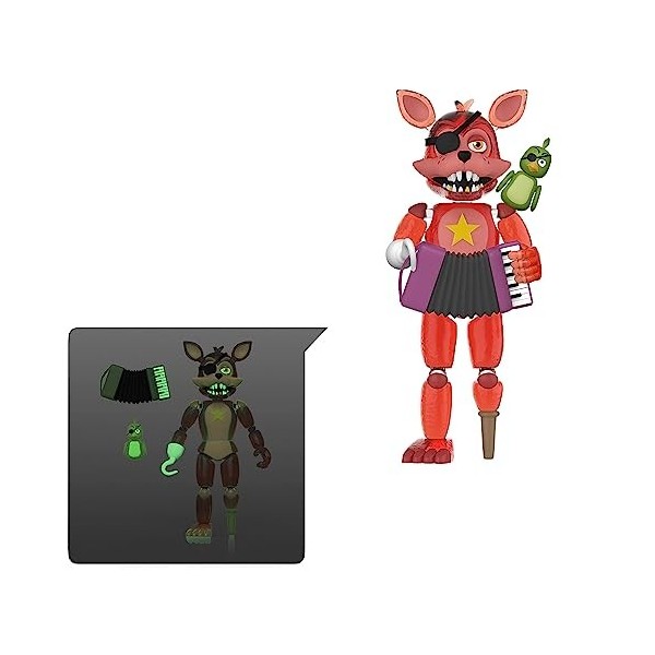 Funko Action Figure: Five Nights at Freddys FNAF Pizza Sim - Rockstar Foxy - Glow in The Dark Translucent - FNAF Pizza Sim