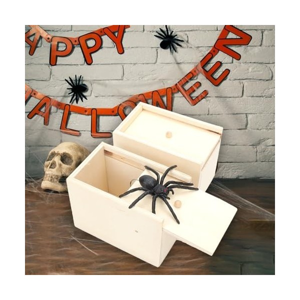 ZIOYA 2 pièces Boite Surprise Araignee Prank Araignée Spider Box Boîte  Jouet Farce daraignée Araignée Halloween Objet Drole