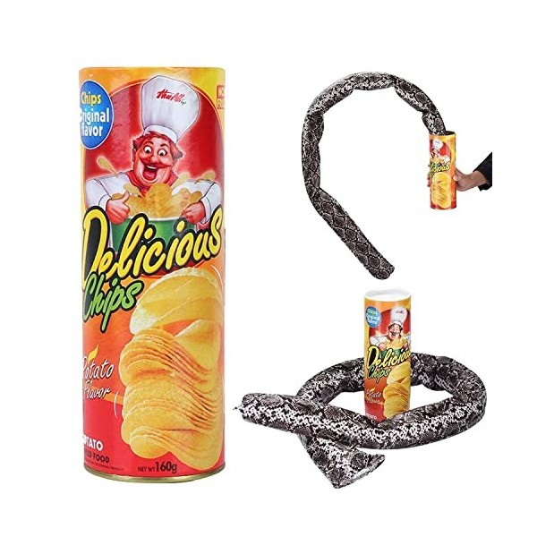 YISKY Jouets Prank Pomme de Terre Chips Serpent, Pop Up Snake, Jouet Truc de Serpent de Nouveauté, Jouet Astuce de Serpent, p