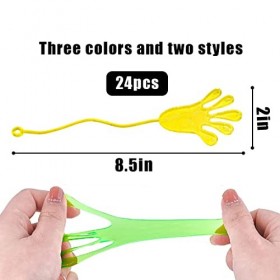 CUHZA 24PCS Mains Collantes, Jouets Extensibles Paumes Sticky Hands, Ensemble de Mains Collantes,12 paumes collantes,12 pieds