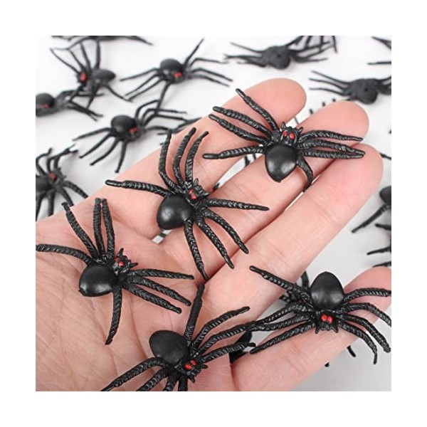 FeiWen Lot de 30 Fausses araignées réalistes en Plastique pour Halloween pour Enfants et Adultes Décoration de fête araignée