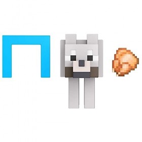 Mattel Minecraft Minecraft Figurine Articulée Loup 8 cm avec 1 élément de portail, accessoires, à collectionner, Jouet Enfa