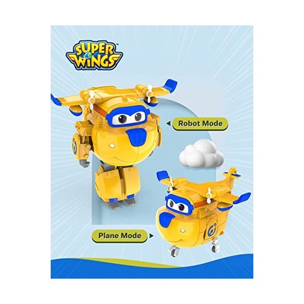 Super Wings Donnie 5 Transforming Character Easy Transformation Preschool Kids Gift Toys for 3+ Year Old Boy Girl