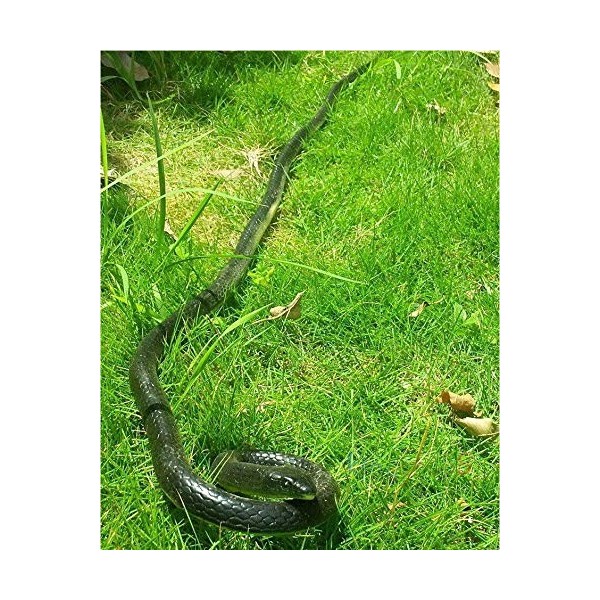 Supkeyer 130 cm - Faux Serpent en Caoutchouc réaliste, Accessoires de Jardin, kit de Farce et Attrape, Jouet éducatif