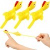 3 Pièces Poulet Catapulte Poulet Volant Jouet Flick Jouet de Poulet en Caoutchouc Poulet Catapulte Nouveauté Poulet Extensibl