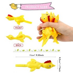 3 Pièces Poulet Catapulte Poulet Volant Jouet Flick Jouet de Poulet en Caoutchouc Poulet Catapulte Nouveauté Poulet Extensibl