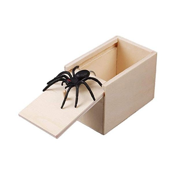Keenwo The Original Spider Prank Box – Article de farces pour effrayer Les araignées dans Une boîte en Bois – Jouet pour Femm