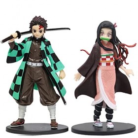 GENGUTOR Demon Slayer Figur, 2 Stück Demon Slayer Figuren, Anime Figuren, Anime Charakter Modellsammlung, Anime Demon Slayer 