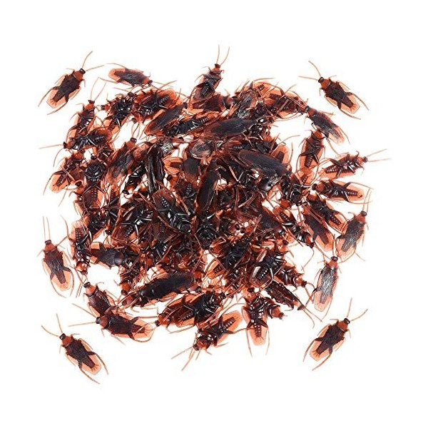 SIMUER 100 Pcs Cockroach Toy, Simulated Realistic Cockroach Halloween Novelty Joke Decoration for Kid’s Trick Decor