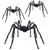 CHBOP 2 x araignée Rampante araignée géante en Peluche Halloween Horreur déco Pliable 75cm Longues Jambes Noires