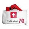 Udo Schmidt Sac pour kit de premiers secours avec inscription en allemand « Hilfe für alle ab 70 » Vide