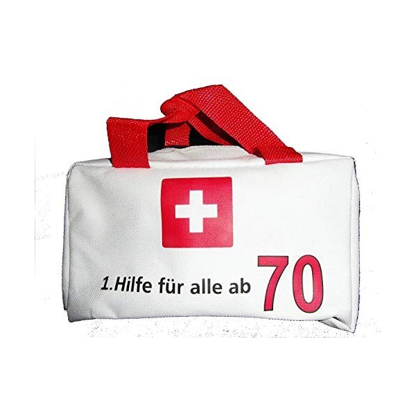 Udo Schmidt Sac pour kit de premiers secours avec inscription en allemand « Hilfe für alle ab 70 » Vide