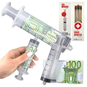 Seringue à monnaie - Boîte cadeau amusante - Environ 15 cm