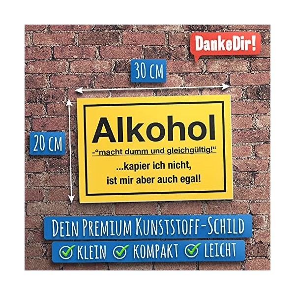 DankeDir! Alkohl Force Dumm Plaque en Plastique avec Inscription Humoristique Cadeau pour Lui Cadeau danniversaire pour Homm