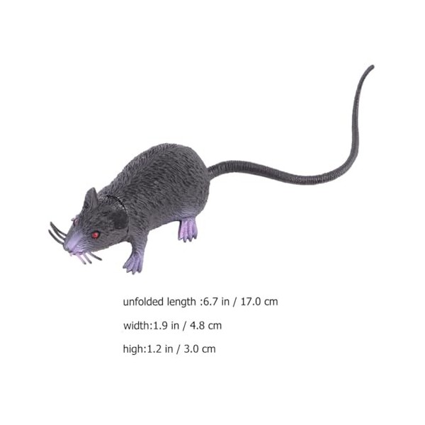 ibasenice Lot de 6 jouets de simulation pour chat en peluche réaliste faux rats - Jouet effrayant pour rats - Accessoire déli