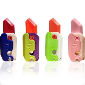 INGJIA Couteaux Rétractables 4 Pcs Poignards Disparaissants Jouet de Couteau à Lame en Plastique Faux Couteaux Accessoire Ast