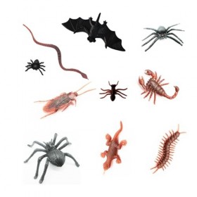 FLEAGE Lot de 108 insectes réalistes en plastique - Accessoires de farce - Insectes, cafards, araignées, scorpions et mille-p