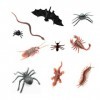 FLEAGE Lot de 108 insectes réalistes en plastique - Accessoires de farce - Insectes, cafards, araignées, scorpions et mille-p