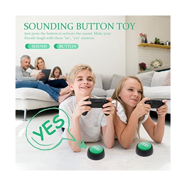 Toyvian Yes No Button with Sound Yes Sound Button Communication Buttons Funny Gag Gift Unique Talking Button Party Favors Ye