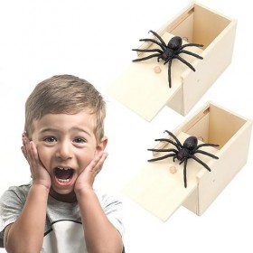 Lot de 2 araignées en bois - 2 cordes surprise - Jouet daraignée - Jouet daraignée - Boîte daraignée - Boîte daraignée - 