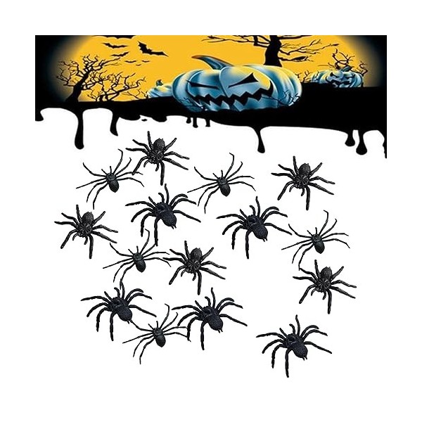 Araignées Effrayantes, Araignée Plastique, Jouet Araignée En Plastique, Jouet Halloween Araignée, Fausse Araignée Noire Hallo