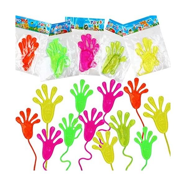 DERAYEE Lot de 72 mains collantes colorées pour enfants - Cadeau de fête