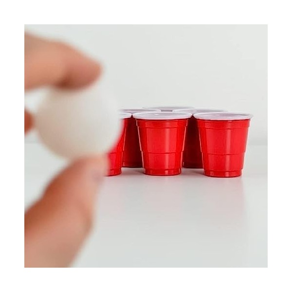 Lot de 22 mini jeux de bière-pong – enterrement de vie de jeune fille – Noël – Jeux de vacances, de fête, comprend 2 balles +
